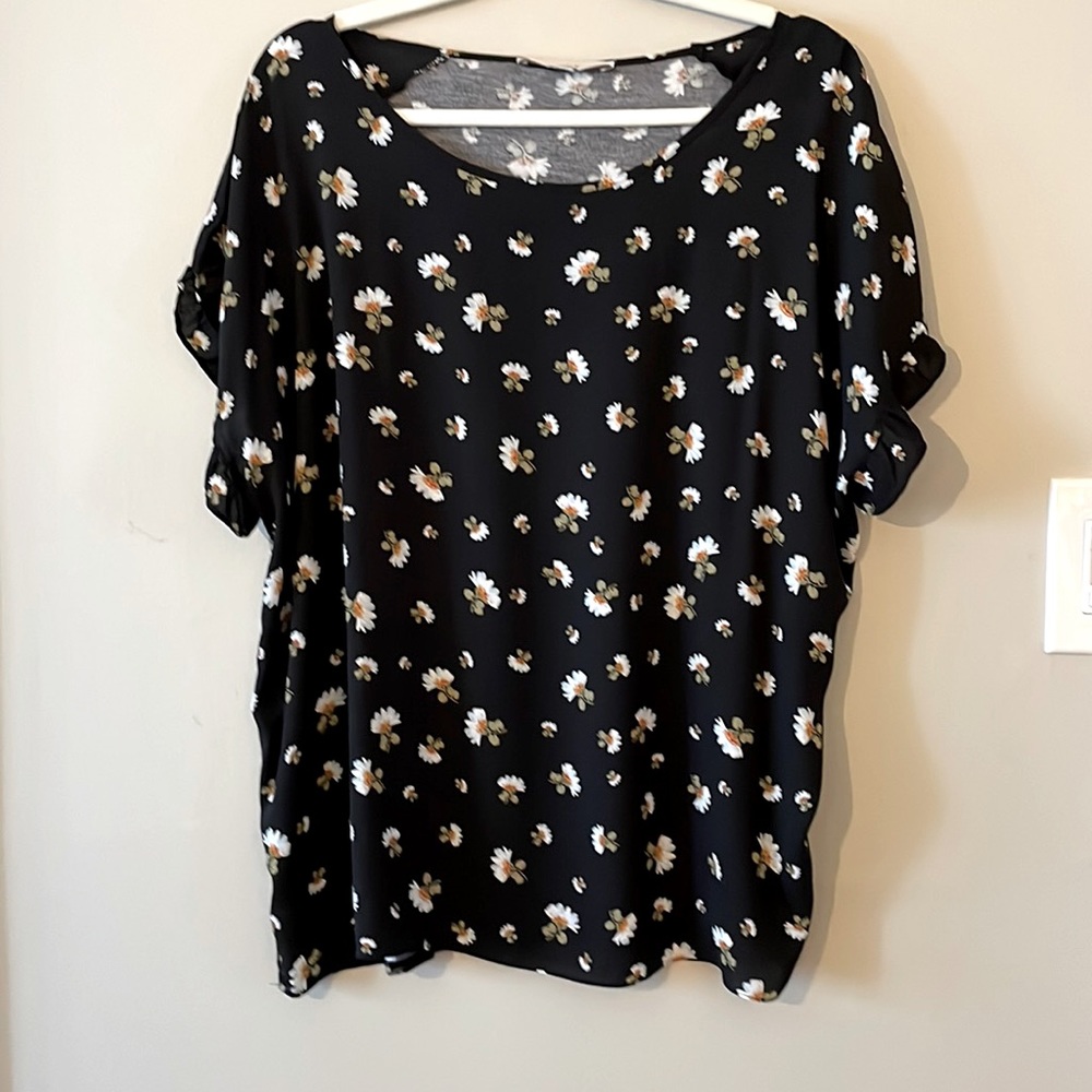 loft - Mixed media floral blouse